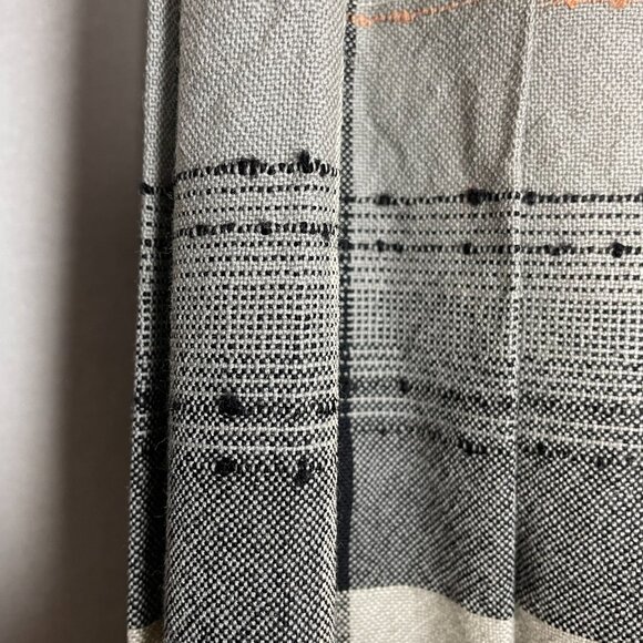 Vintage Pleated Skirt Reversible Wool Gray‎ Black Cream Women 70s 80s Stripes - Picture 10 of 16